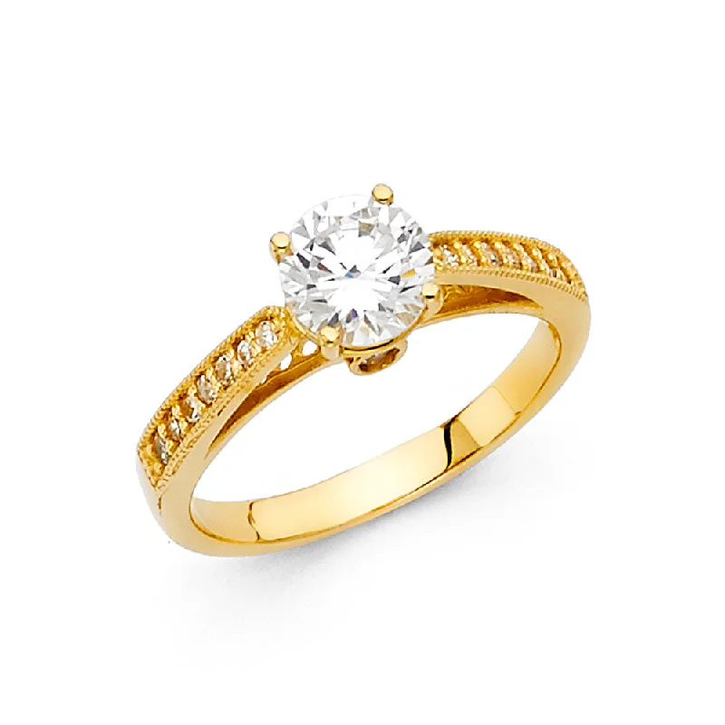 Ladies engagement rings glowing brilliance -14K CZ ENGAGEMENT RING