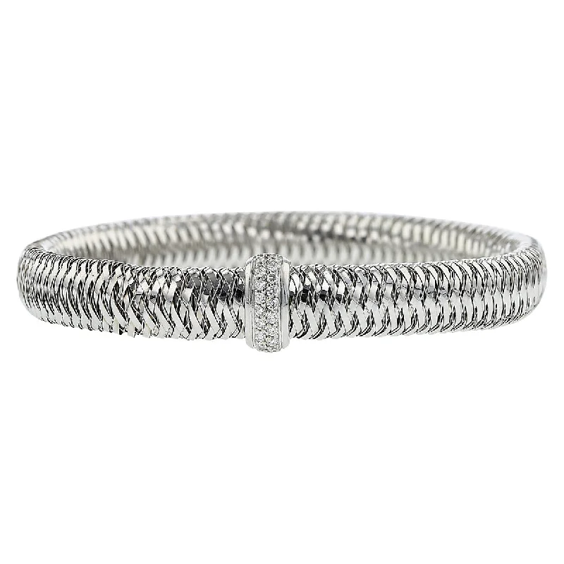 ladies-infinity-cuff-link-bracelets-Roberto Coin Primavera Diamond Station Bracelet