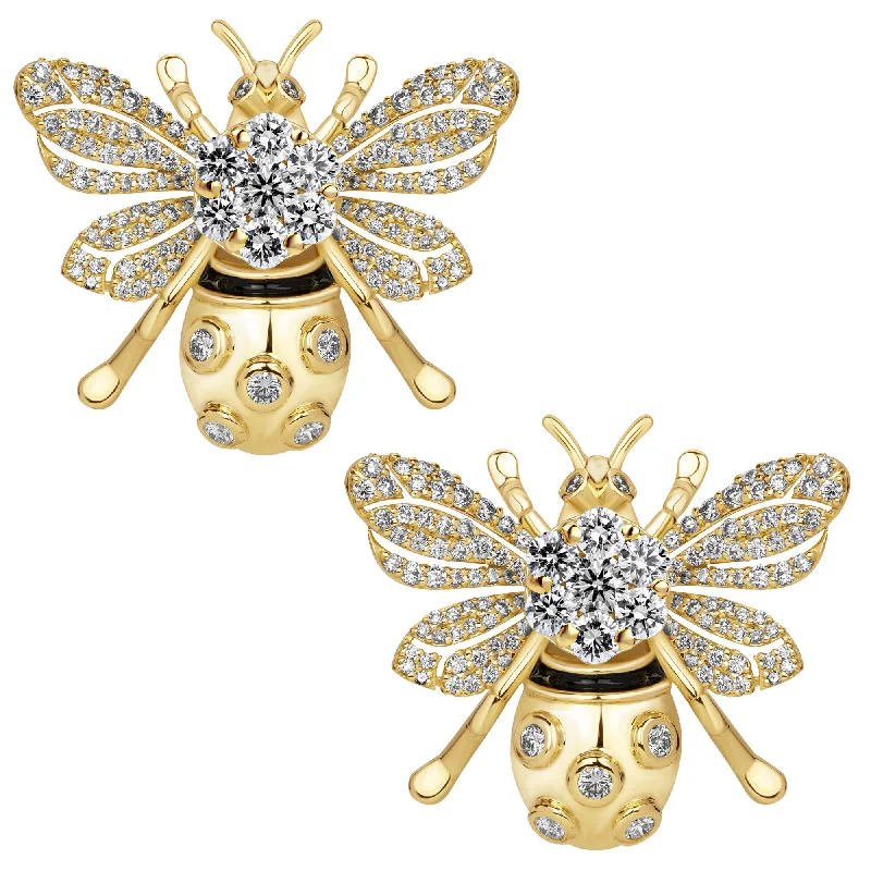 Ladies earrings with faith designs -Earrings - Diamond (Enamel) (2403D)