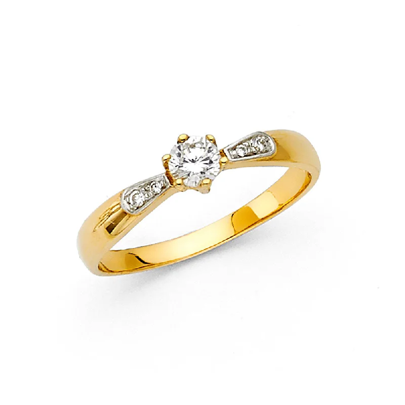 Ladies engagement rings for summit love -14K CZ ENGAGEMENT RING