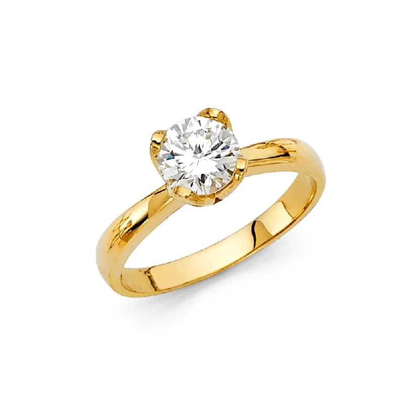 Ladies engagement rings smooth romance -14K CZ ENGAGEMENT RING