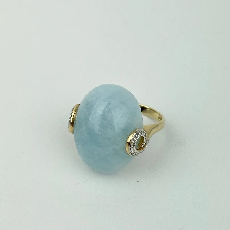 Ladies rings for rebel vibes -Estate Collection Ring - Aquamarine Stone Set in 14K Yellow Gold