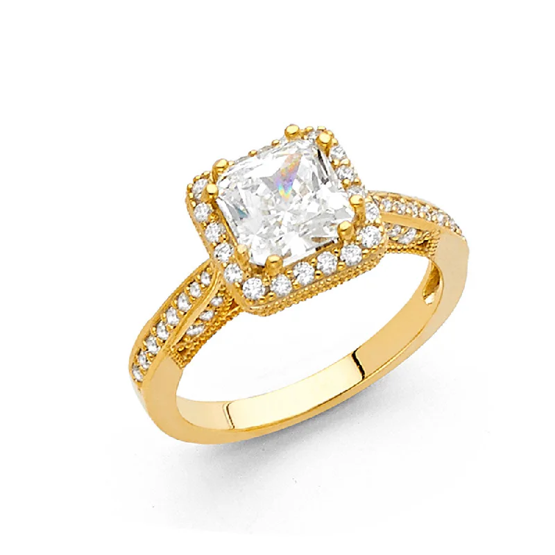 Ladies engagement rings for digital love -14K CZ ENGAGEMENT RING