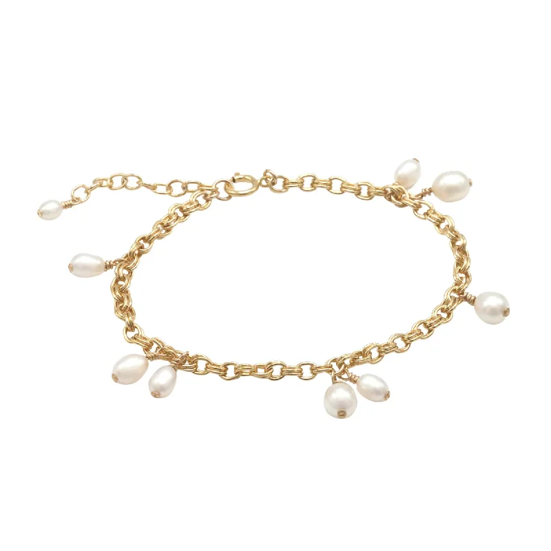 ladies-elegant-link-chain-bracelets-Leila Pearl Bracelet