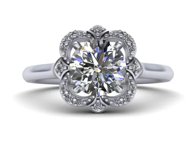 Ladies engagement rings throwback vows -Elizabeth Halo - Unique Engagement Ring