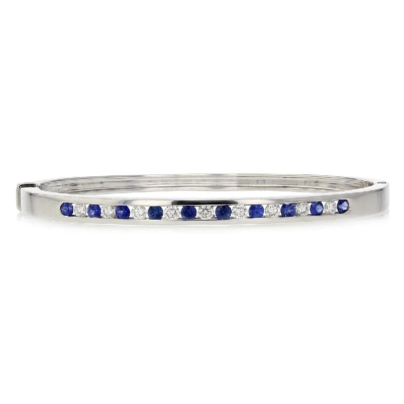 ladies-moon-beaded-wrap-bracelets-Sapphire and Diamond Bangle Bracelet