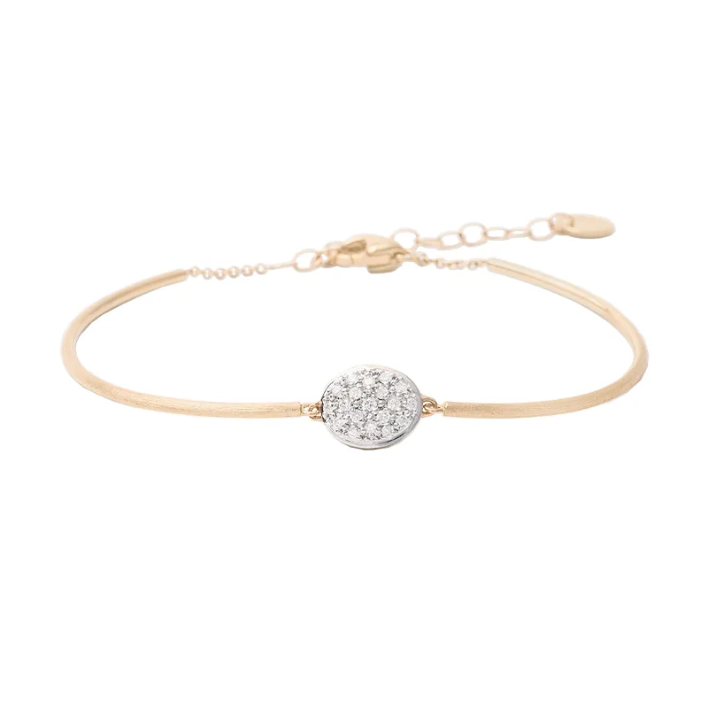 ladies-everyday-rose-gold-bracelets-Siviglia Semi-Rigid Bracelet With Diamonds