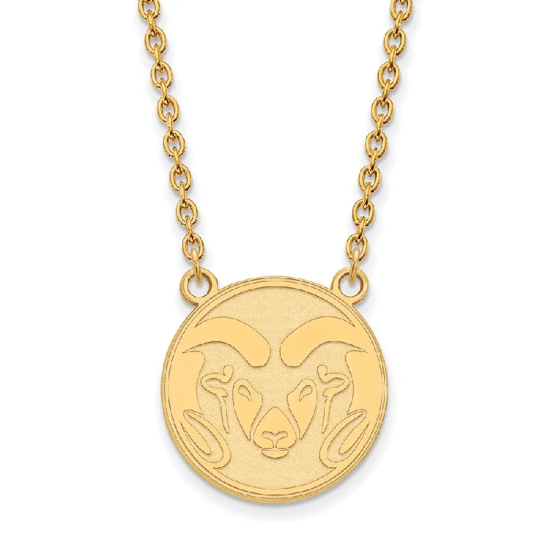 ladies-gemstone-station-necklaces-14k Yellow Gold Colorado State Large Pendant Necklace