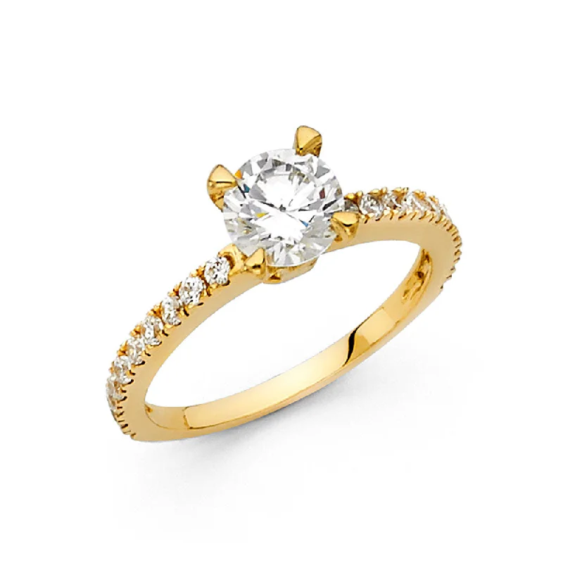 Ladies engagement rings for ocean unions -14K CZ ENGAGEMENT RING