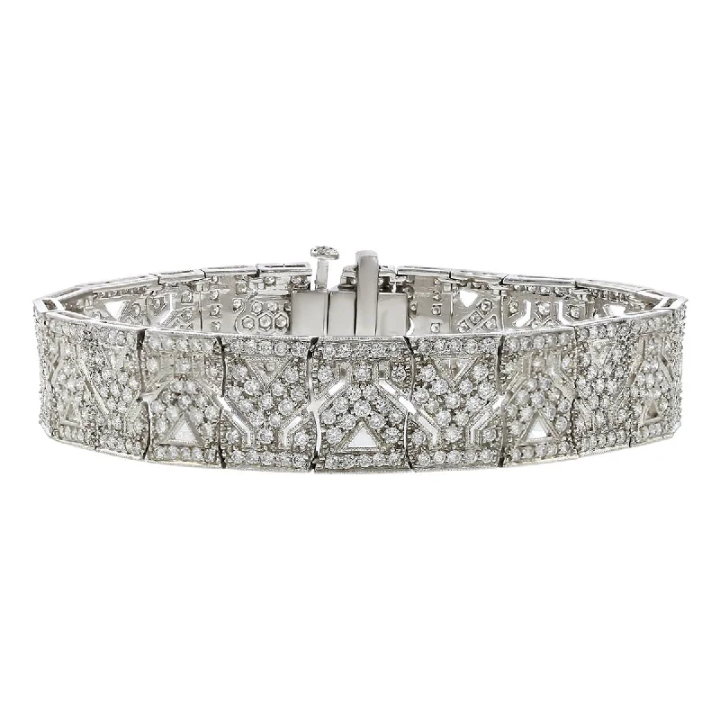 ladies-diamond-pearl-bracelets-Platinum 7.05-Carat Diamond Bracelet