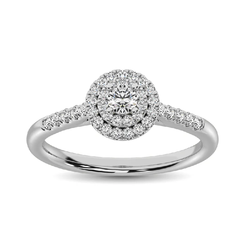 Ladies engagement rings modern romance -Diamond Engagement Ring 1/3 ct tw in 10K White Gold