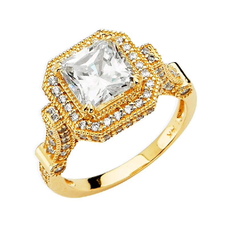 Ladies engagement rings fine brilliance -14K CZ ENGAGEMENT RING