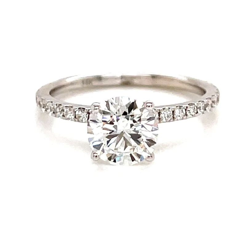 Ladies engagement rings for free-spirit vows -1.63ct tw Laboratory Grown Pave Engagement Ring