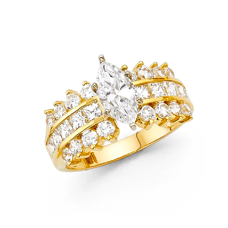 Ladies engagement rings modern romance -14K CZ ENGAGEMENT RING