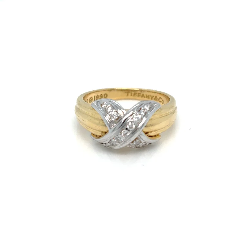 Ladies rings soft brilliance -Tiffany & Co. Diamond Iconic X Gold & Platinum Ring