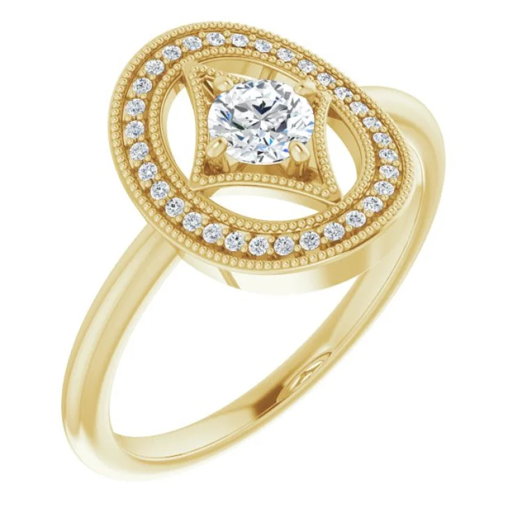 Ladies rings radiant elegance -14K Yellow 1/3 CTW Natural Diamond Ring