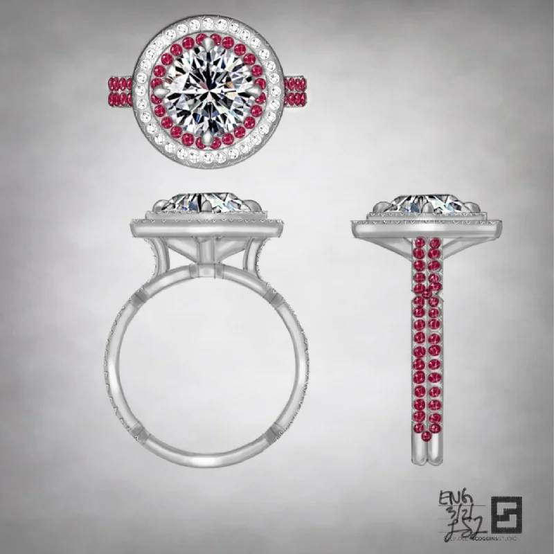 Ladies engagement rings for nurturing brides -POP ART RUBY CHANCE ENGAGEMENT RING