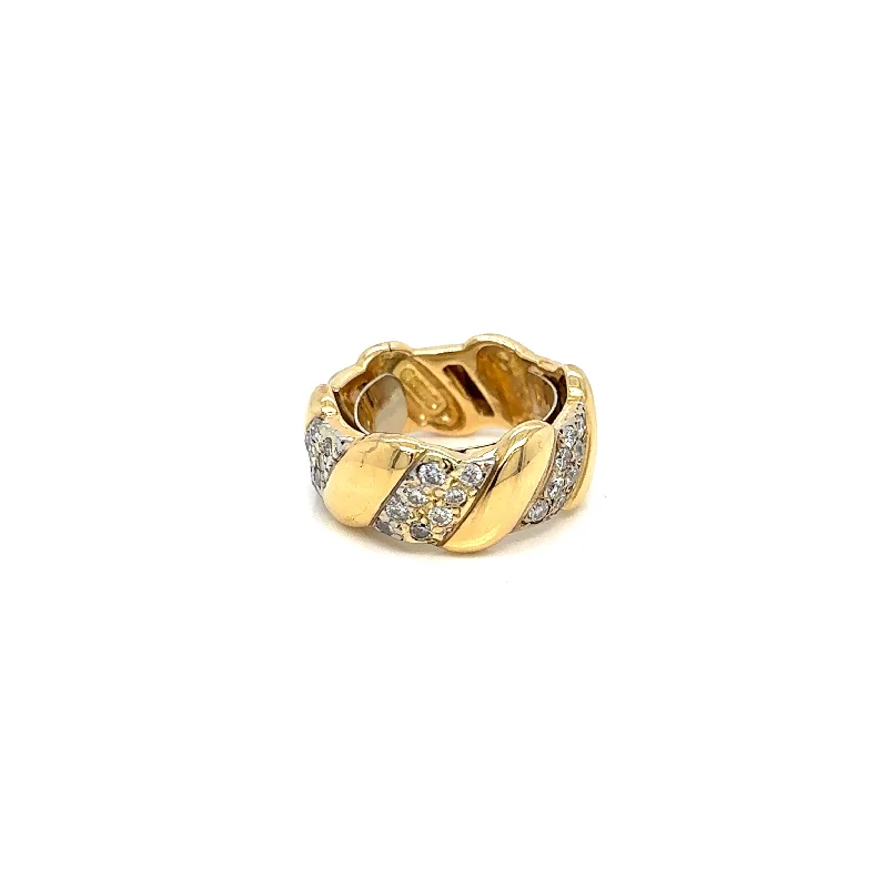 Ladies rings for promise vibes -David Webb Diamond Gold Band Ring