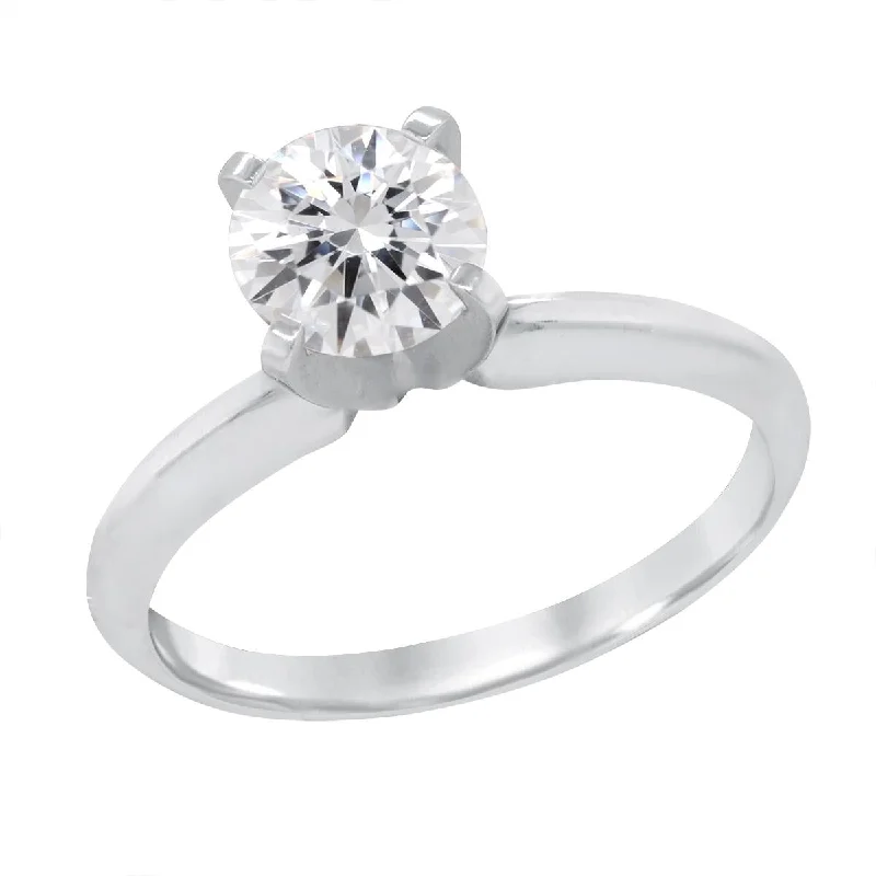 Ladies engagement rings with orb brilliance -CLASSIC WHITE GOLD 4 PRONG SOLITAIRE ENGAGEMENT RING SETTING