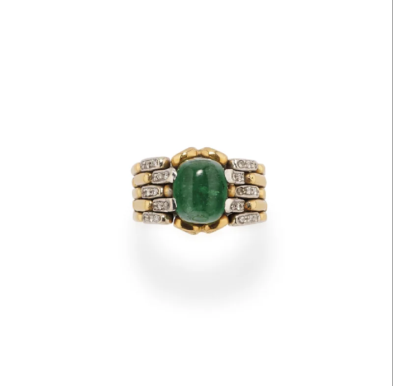 Ladies rings for fall charm -Legnazzi 4.50 Carat Emerald Diamond Cocktail ring