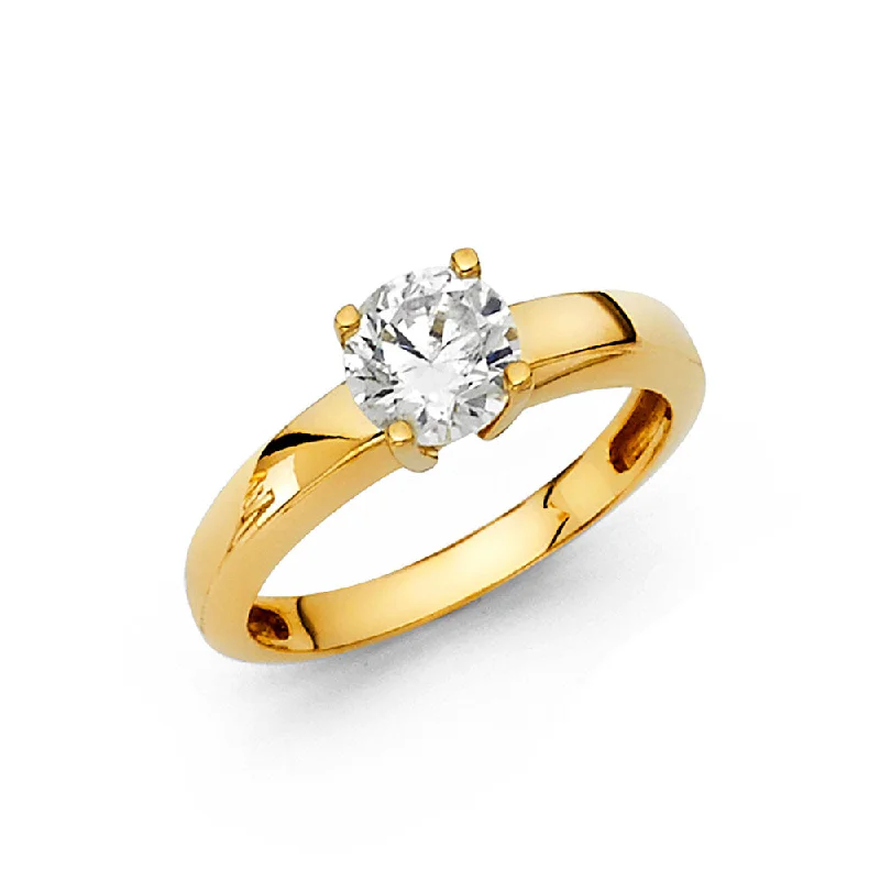 Ladies engagement rings with linen accents -14K CZ ENGAGEMENT RING