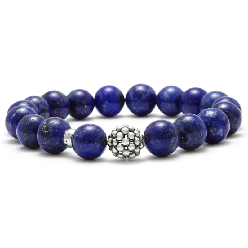 ladies-rope-twist-pearl-bracelets-Maya Lapis Lazuli Bead Bracelet