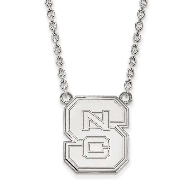 ladies-infinity-bib-necklaces-10k White Gold North Carolina Large 'NCS' Pendant Necklace