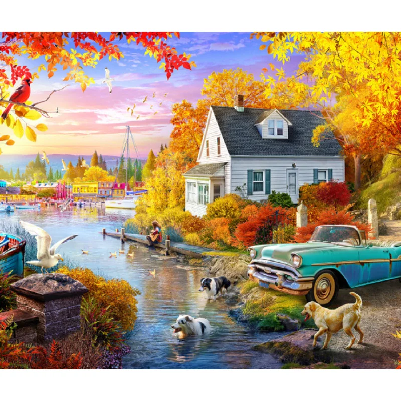 Ladies rings cute shine -Springbok Lakeside Fall Retreat 1000-Piece Puzzle