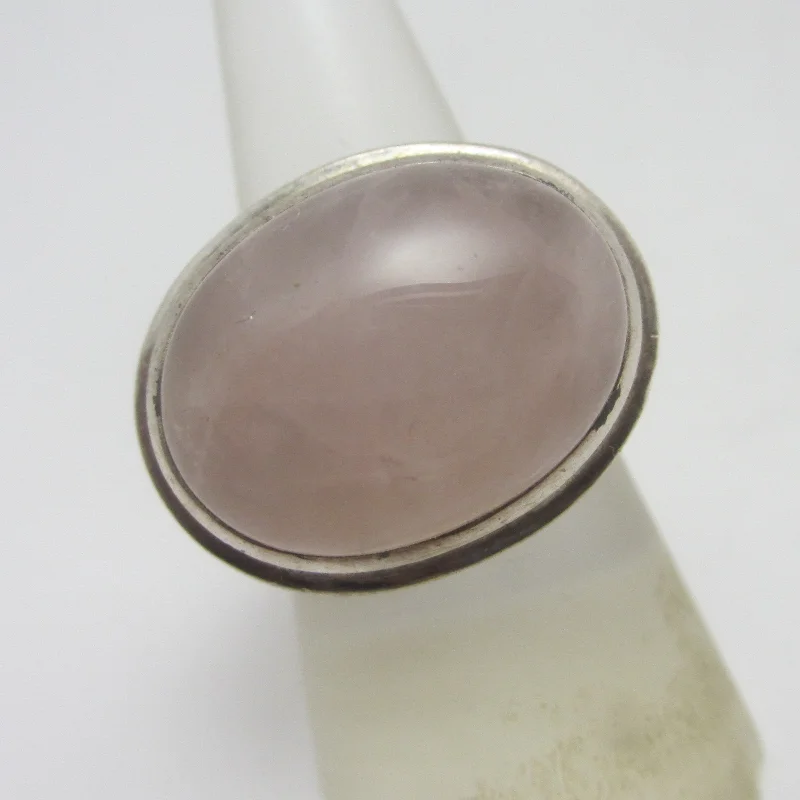 Ladies rings fine brilliance -Rose Quartz Sterling Silver Ring Vintage c1980