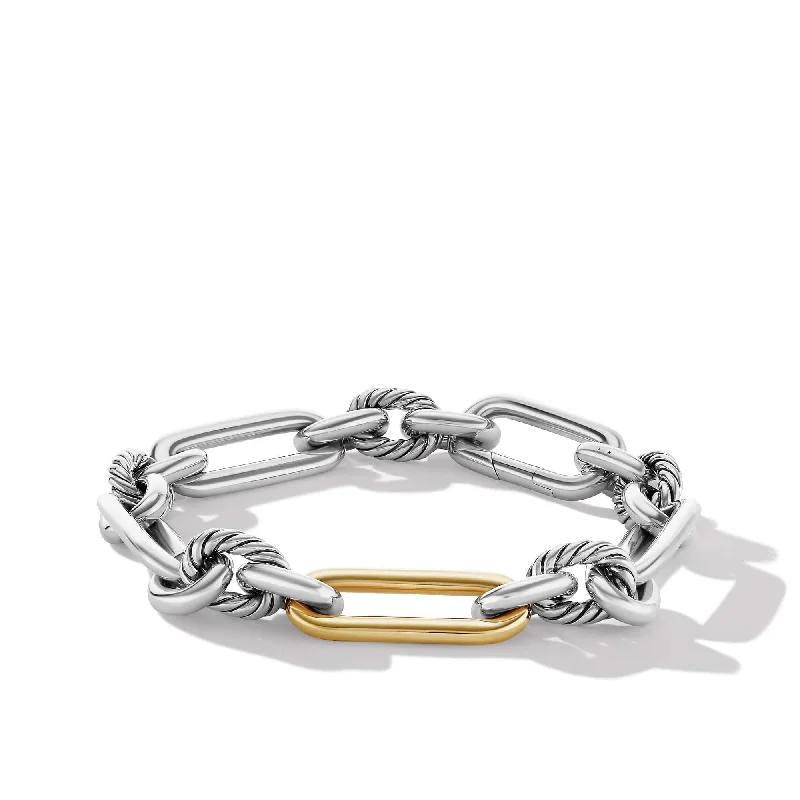 ladies-silver-moon-bracelets-Lexington Chain Bracelet in Sterling Silver with 18K Yellow Gold