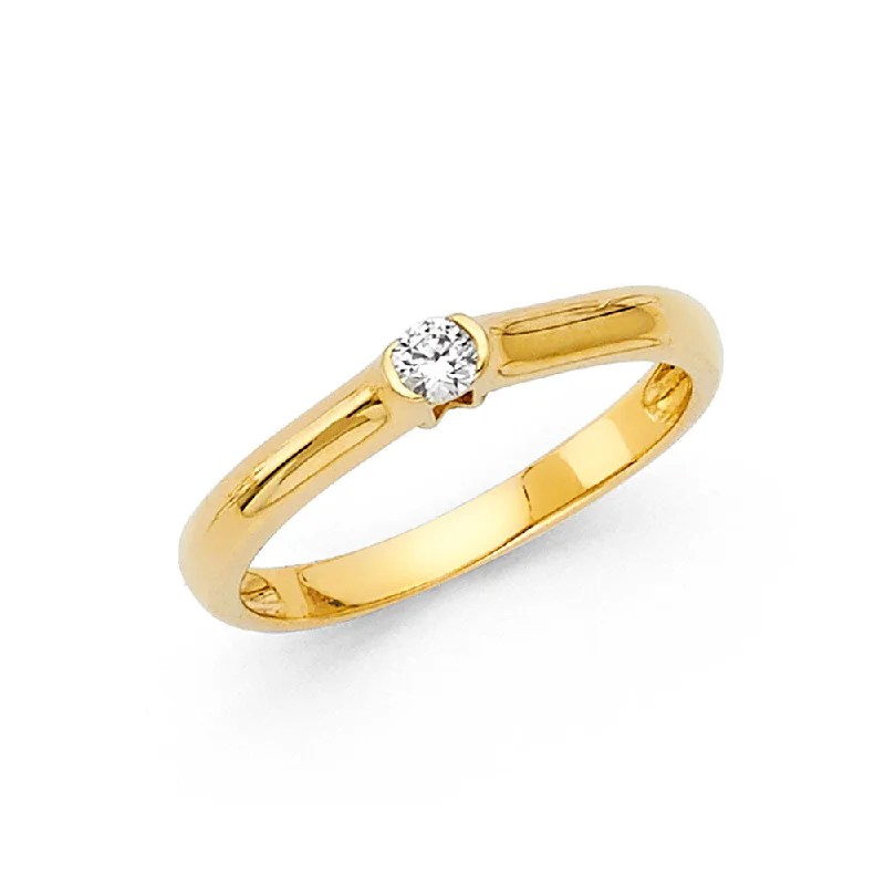 Ladies engagement rings classic love -14K CZ ENGAGEMENT RING