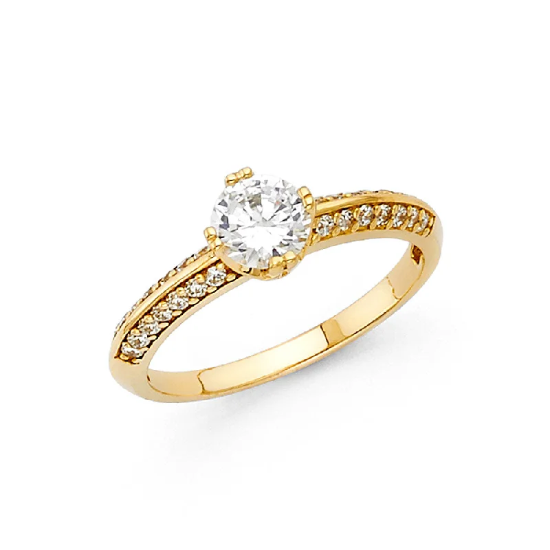 Ladies engagement rings for class-day love -14K CZ ENGAGEMENT RING