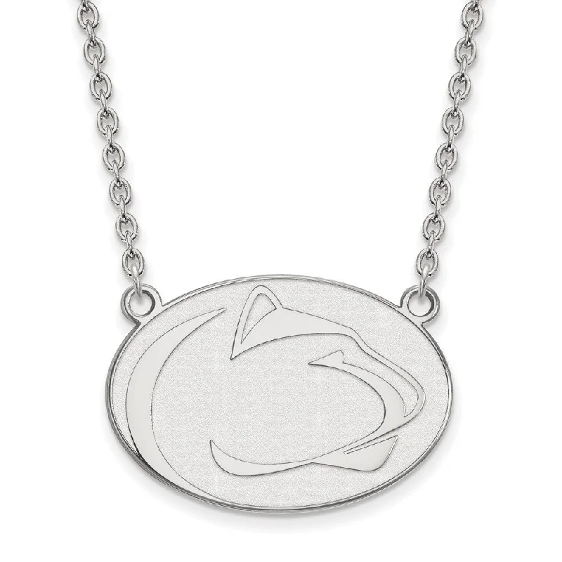 14k White Gold Penn State Large Pendant Necklace