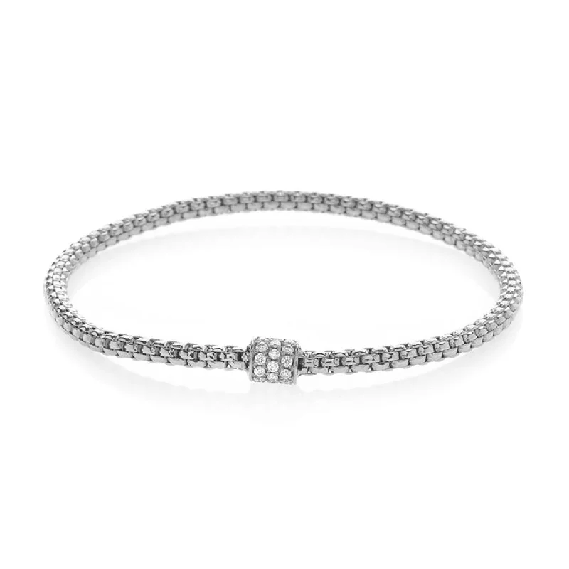 ladies-diamond-rope-twist-bracelets-Diamond Pave Station Meche Stretch Bracelet