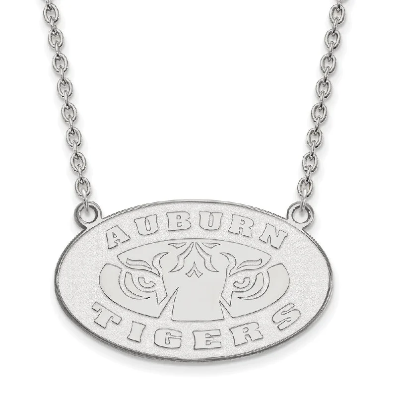 ladies-sterling-silver-snake-chain-necklaces-14k White Gold Auburn U Large Pendant Necklace