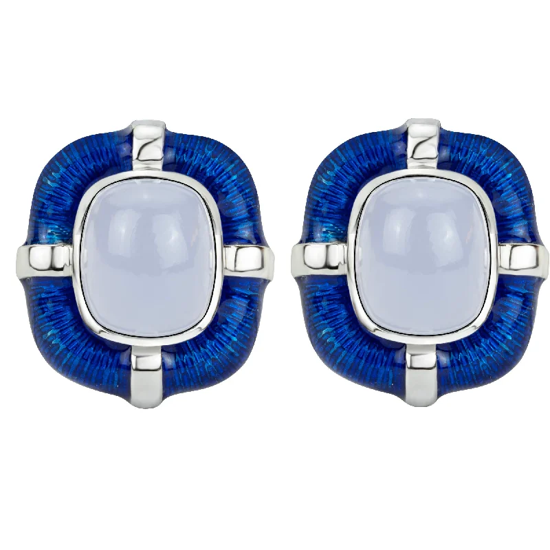 Ladies earrings with swim charms -Earrings - Chalcedony (enamel)