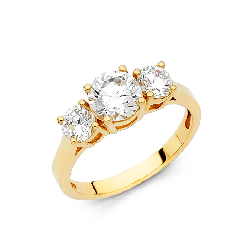 Ladies engagement rings stylish vows -14K CZ ENGAGEMENT RING