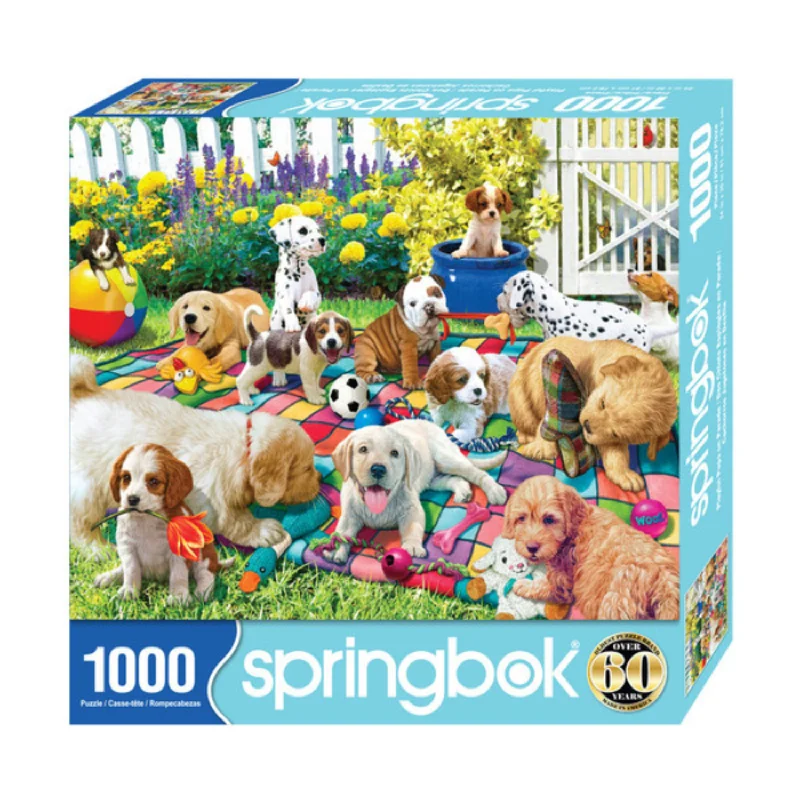 Ladies rings sleek elegance -Springbok Playful Pups On Parade 1000-Piece Puzzle