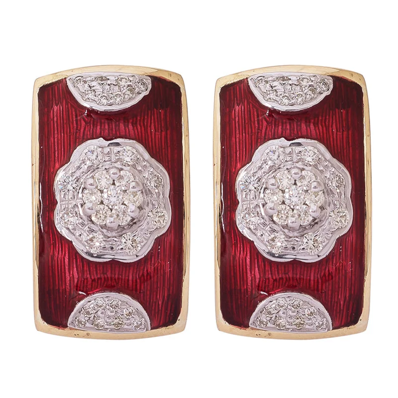 Ladies earrings for cocktail charm -Earrings- Diamond (Enamel)