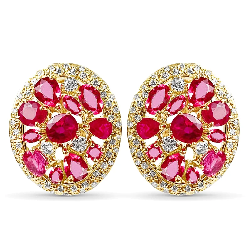 Ladies earrings quirky shine -Earrings - Ruby & Diamond (2234B)