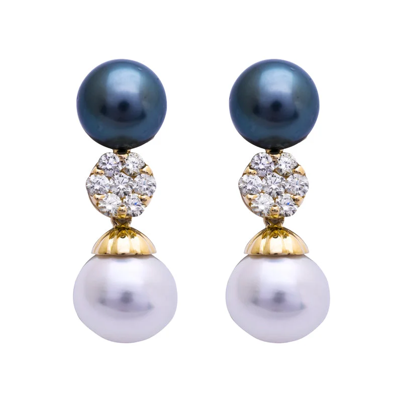 Ladies earrings for roam vibes -Earrings- South Sea Pearl and Diamond