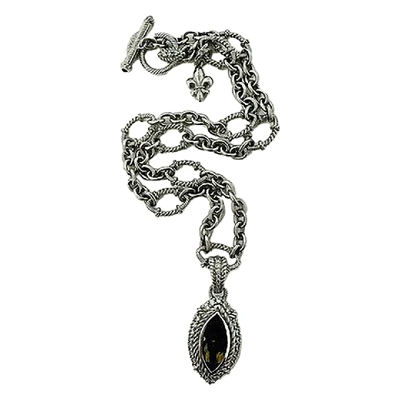 ladies-luxury-rolo-chain-necklaces-Judith Ripka Oval Link Chain Necklace with Citrine Pendant