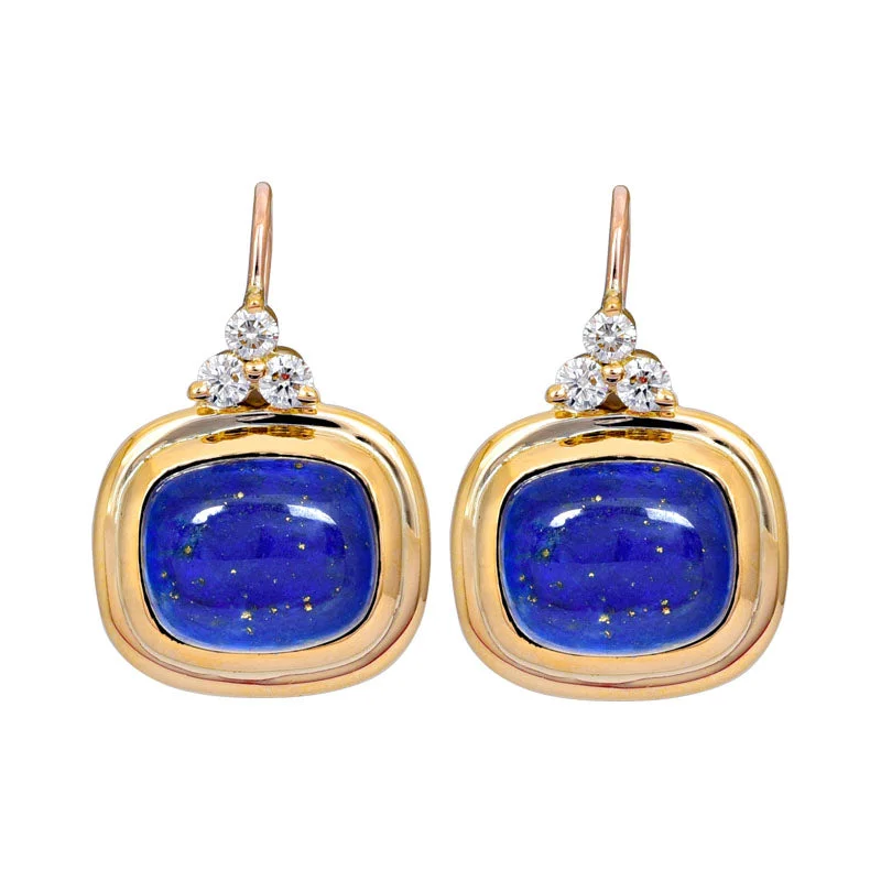 Ladies earrings unique elegance -Earrings- Lapis Lazuli and Diamond