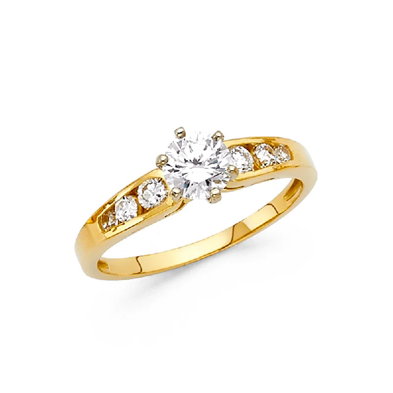 Ladies engagement rings for timeless unions -14K CZ ENGAGEMENT RING