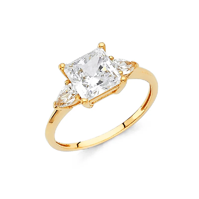 Ladies engagement rings for vocal unions -14K CZ ENGAGEMENT RING