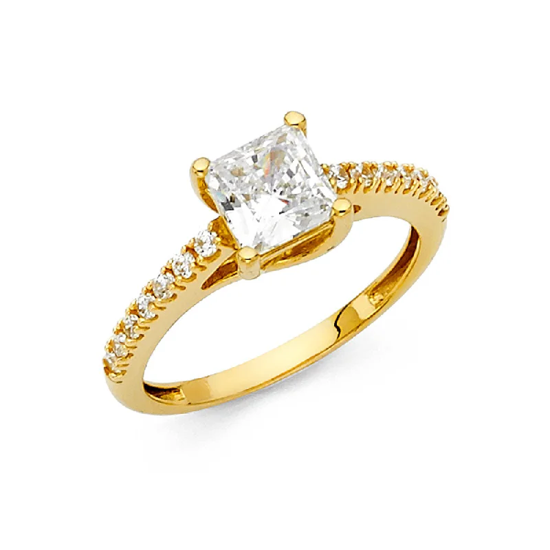 Ladies engagement rings for fair-day unions -14K CZ ENGAGEMENT RING