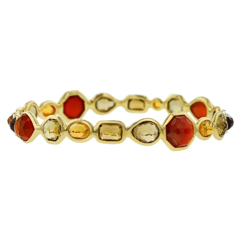 ladies-luxury-cable-bracelets-Ippolita Rock Candy Citrine and Carnelian Bangle Bracelet