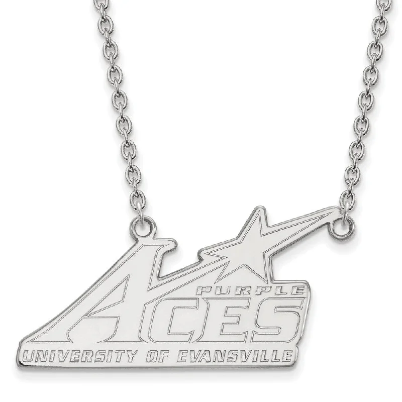 ladies-pendant-diamond-necklaces-14k White Gold U of Evansville Large Pendant Necklace