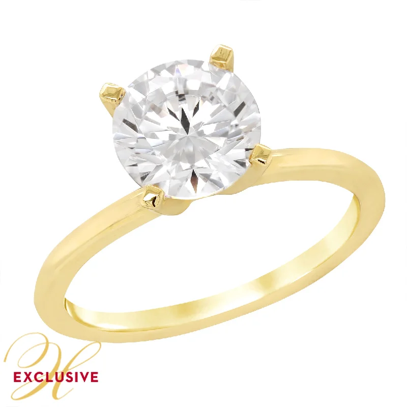 Ladies engagement rings with growl brilliance -HOWARD'S YELLOW GOLD SOLITAIRE ENGAGEMENT RING SETTING