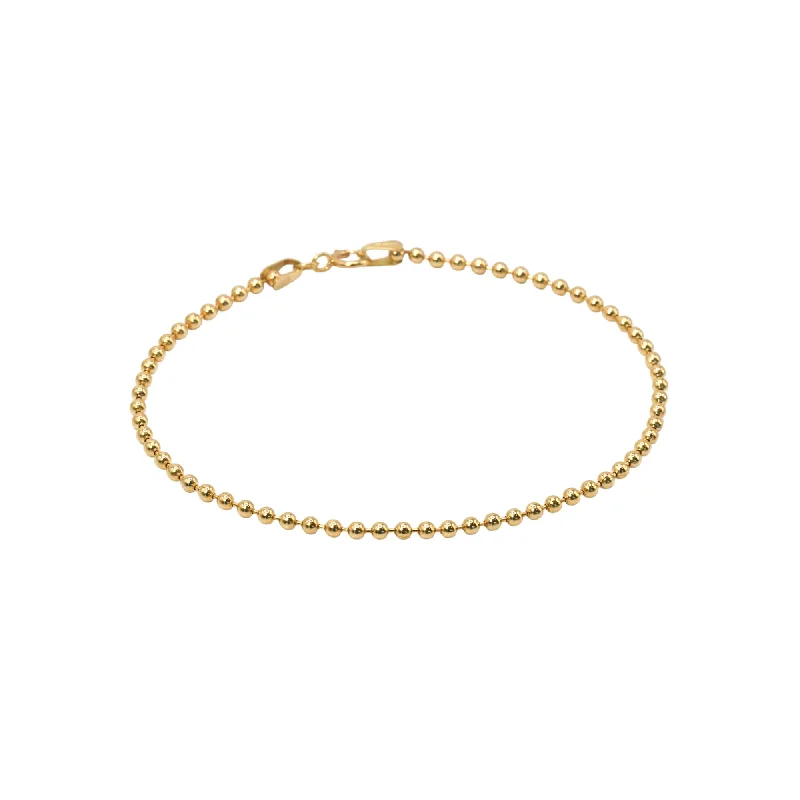 ladies-sterling-silver-cable-bracelets-Pebble Bracelet - 14K Gold